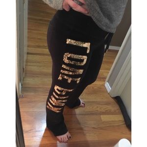 Pink by Victoria’s Secret Velour and Sequin Pants